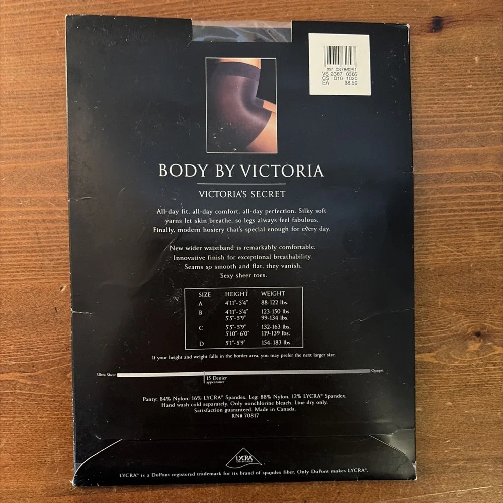 NEW Victoria's Secret Body By Victoria Control Top Size B 15 Denier BLACK
